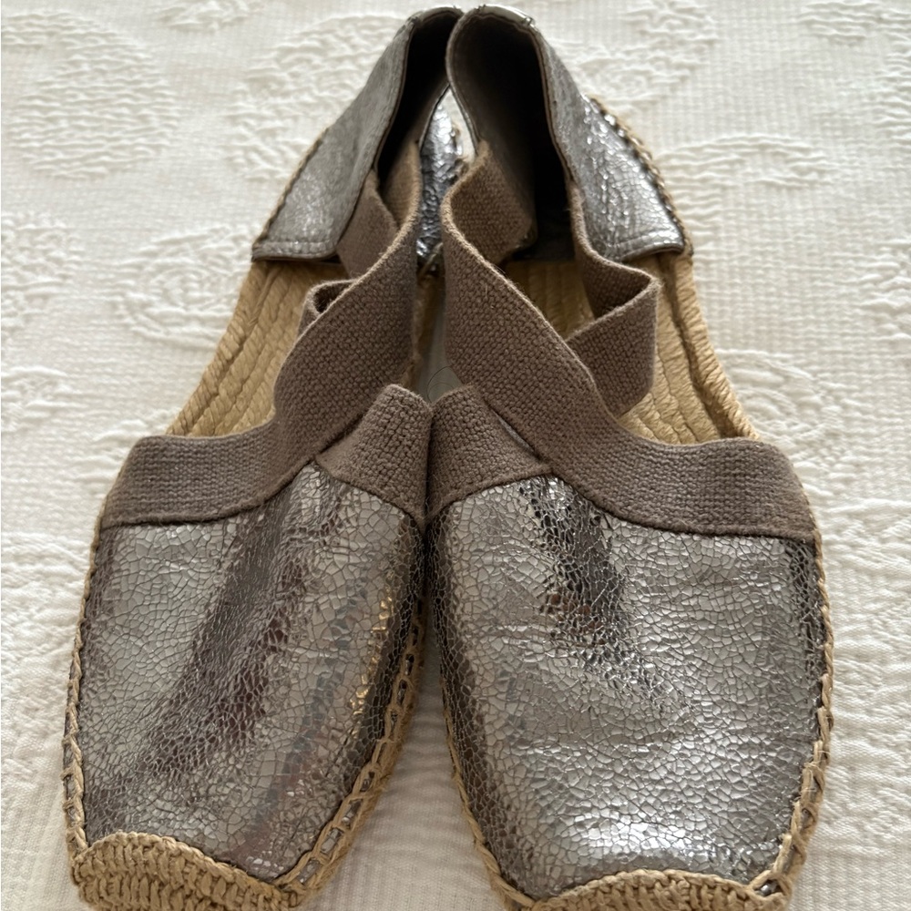 Tory Burch Silver Espadrilles with Jute Sole